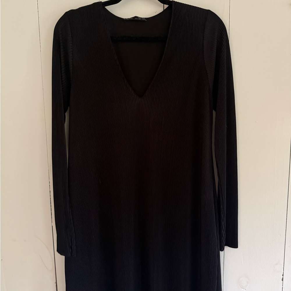Zara Pleated Mini Dress Black Size L